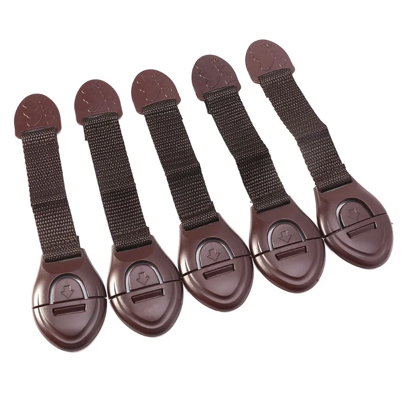 Furniture Hardware Manufacturer - 5 adet/grup Kahverengi Dolap Emniyet Kilidi