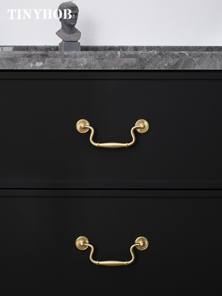 Furniture Hardware Drop Pulls - Lüks Vintage Pirinç Damla Şeklinde Çekme